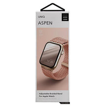 Заредете изображение във визуализатора на галерията – UNIQ pasek Aspen Apple Watch 40/38/41mm Series 4/5/6/7/8/SE/SE2 Braided różowy/grapefruit pink
