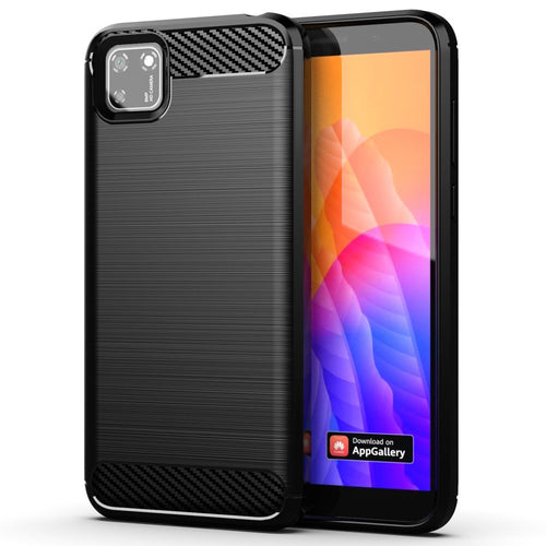 Carbon Case Flexible Cover TPU Case for Huawei Y5p black - TopMag