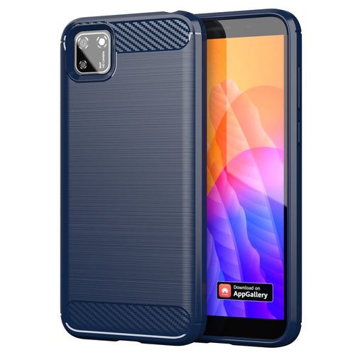 Carbon Case Flexible Cover TPU Case for Huawei Y5p blue - TopMag