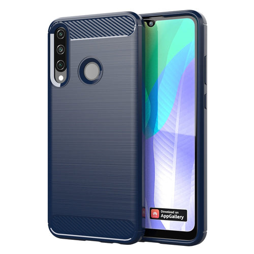 Carbon Case Flexible Cover TPU Case for Huawei Y6p blue - TopMag
