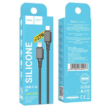 Заредете изображение във визуализатора на галерията – HOCO cable Type C to iPhone Lightning 8-pin Power Delivery 27W Assistant X101 black (30pcs/box)
