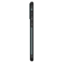 Заредете изображение във визуализатора на галерията – Spigen Tough Armor MagSafe case with stand for iPhone 15 Pro - green
