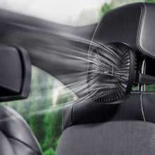 Заредете изображение във визуализатора на галерията – Baseus Vehicle mounted Backseat wireless Fan car headrest windmill black (CXZR-01) - TopMag
