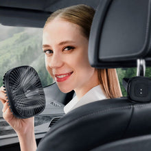 Заредете изображение във визуализатора на галерията – Baseus Vehicle mounted Backseat wireless Fan car headrest windmill black (CXZR-01) - TopMag
