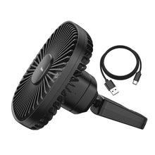 Заредете изображение във визуализатора на галерията – Baseus Vehicle mounted Backseat wireless Fan car headrest windmill black (CXZR-01) - TopMag
