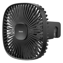 Заредете изображение във визуализатора на галерията – Baseus Vehicle mounted Backseat wireless Fan car headrest windmill black (CXZR-01) - TopMag
