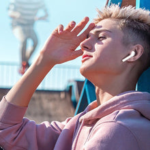 Заредете изображение във визуализатора на галерията – WK Design mini wireless earphone Bluetooth TWS white (T3 white) - TopMag
