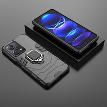 Заредете изображение във визуализатора на галерията – Ring Armor case for Xiaomi Redmi Note 12 Pro+ armored cover magnetic holder ring black
