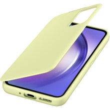 Заредете изображение във визуализатора на галерията – Samsung Smart View Wallet Case for Samsung Galaxy A54 5G Cover with Smart Flip Window Card Wallet Lime (EF-ZA546CGEGWW)

