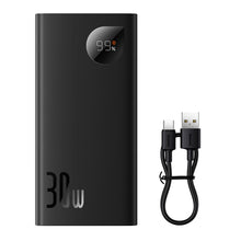 Заредете изображение във визуализатора на галерията – Baseus Adaman2 powerbank with digital display 10000mAh 30W 2 x USB / 1x USB Type C Overseas Edition PD QC SCP black (PPAD040101)
