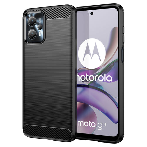 Carbon Case for Motorola Moto G53 / G13 flexible silicone carbon cover black