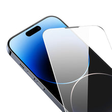 Заредете изображение във визуализатора на галерията – Baseus Full Screen Tempered Glass for iPhone 14 Pro Max with Speaker Cover 0.3mm + Mounting Frame
