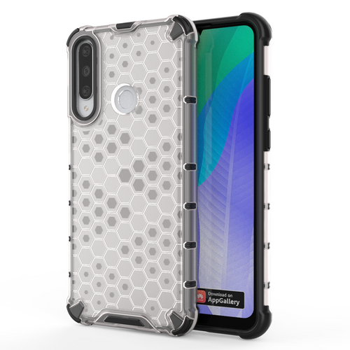 Honeycomb Case armor cover with TPU Bumper for Huawei Y6p transparent - TopMag