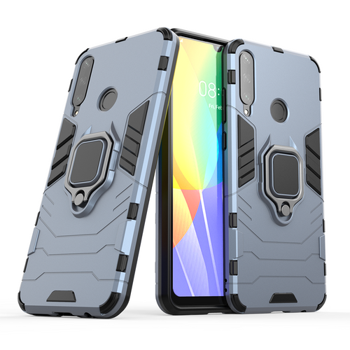 Ring Armor Case Kickstand Tough Rugged Cover for Huawei Y6p blue - TopMag
