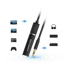 Заредете изображение във визуализатора на галерията – Ugreen Bluetooth 5.0 transmitter wireless audio adapter 3.5 mm mini jack black (40761 CM107) - TopMag
