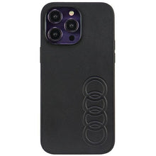 Заредете изображение във визуализатора на галерията – Audi Synthetic Leather iPhone 14 Pro Max 6.7" black/black hardcase AU-TPUPPCIP14PM-TT/D1-BK
