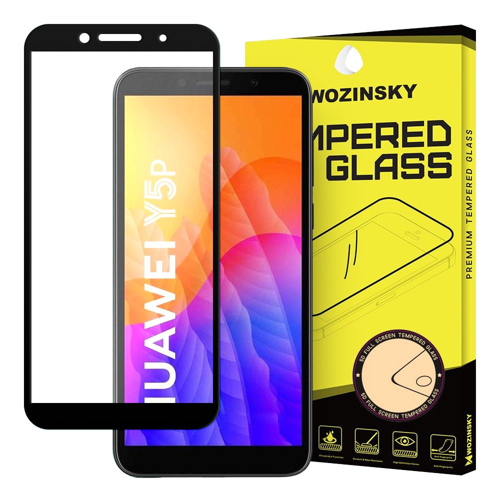 Wozinsky Tempered Glass Full Glue Super Tough Screen Protector Full Coveraged with Frame Case Friendly for Huawei Y5p black - TopMag