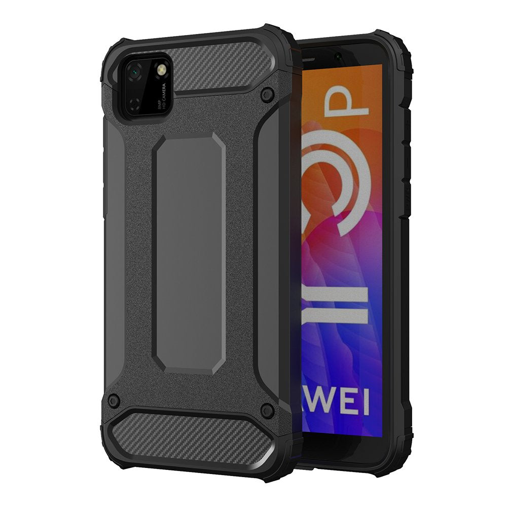 Hybrid Armor Case Tough Rugged Cover for Huawei Y5p black - TopMag