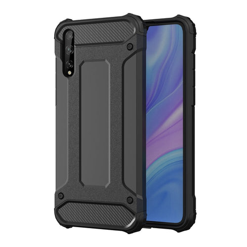 Hybrid Armor Case Tough Rugged Cover for Huawei P Smart S / Y8p black - TopMag