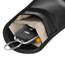 Заредете изображение във визуализатора на галерията – Anti-theft Car Key Pouch Radio Blocking Pouch Keyless Faraday Box Faraday Cage 14cm with 10cm Black - TopMag
