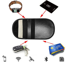 Заредете изображение във визуализатора на галерията – Anti-theft Car Key Pouch Radio Blocking Pouch Keyless Faraday Box Faraday Cage 14cm with 10cm Black - TopMag
