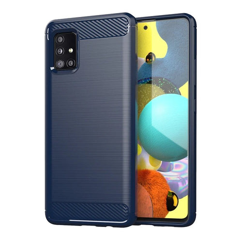 Carbon Case Flexible Cover TPU Case for Samsung Galaxy A31 blue - TopMag