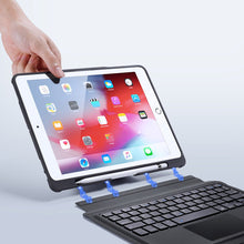 Заредете изображение във визуализатора на галерията – Dux Ducis Domo Lite Bluetooth Keyboard Foldable Cover Smart Sleep Tablet Stand iPad 10.2 (2021) / iPad 10.2 (2020) / iPad 10.2 (2019) / iPad Pro 10.5 '' 2017 / iPad Air 2019 Black - TopMag
