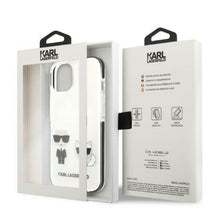Заредете изображение във визуализатора на галерията – Karl Lagerfeld KLHCP13MTPEKCW iPhone 13 6.1" hardcase white/white Karl&amp;Choupette
