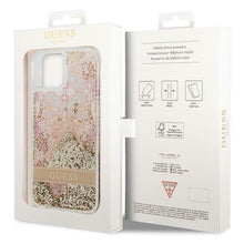 Заредете изображение във визуализатора на галерията – Original faceplate case guess guhcp14mlflsd for iphone 14 plus (liquide glitter paisley / gold)
