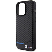Заредете изображение във визуализатора на галерията – Original Case BMW Leather Carbon BMHCP15X22NBCK for Iphone 15 Pro Max Black
