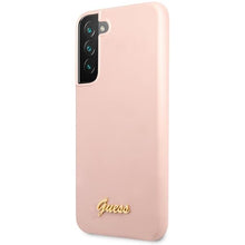 Заредете изображение във визуализатора на галерията – Guess GUHCS23MLSLMGPP S23+ S916 pink/pink hardcase Silicone Script Metal Logo
