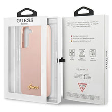 Заредете изображение във визуализатора на галерията – Guess GUHCS23SLSLMGPP S23 S911 pink/pink hardcase Silicone Script Metal Logo
