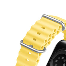 Заредете изображение във визуализатора на галерията – Dux Ducis Strap Watch Strap 8 / 7 / 6 / 5 / 4 / 3 / 2 / SE (41 / 40 / 38mm) Silicone Band Bracelet Yellow (OceanWave Version)
