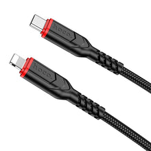 Заредете изображение във визуализатора на галерията – HOCO cable Type C to iPhone Lightning 8-pin PD 20W VICTORY X59 1m black
