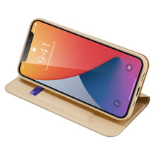 Заредете изображение във визуализатора на галерията – DUX DUCIS Skin Pro Bookcase type case for iPhone 12 Pro / iPhone 12 golden - TopMag
