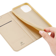 Заредете изображение във визуализатора на галерията – DUX DUCIS Skin Pro Bookcase type case for iPhone 12 Pro / iPhone 12 golden - TopMag

