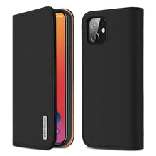 Заредете изображение във визуализатора на галерията – DUX DUCIS Wish Genuine Leather Bookcase type case for iPhone 12 Pro / iPhone 12 black - TopMag
