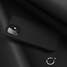 Заредете изображение във визуализатора на галерията – DUX DUCIS Wish Genuine Leather Bookcase type case for iPhone 12 Pro / iPhone 12 black - TopMag
