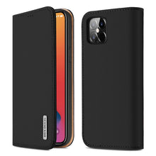 Заредете изображение във визуализатора на галерията – DUX DUCIS Wish Genuine Leather Bookcase type case for iPhone 12 Pro Max black - TopMag
