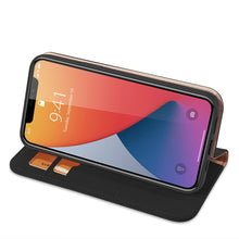Заредете изображение във визуализатора на галерията – DUX DUCIS Wish Genuine Leather Bookcase type case for iPhone 12 Pro Max black - TopMag
