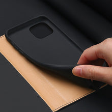 Заредете изображение във визуализатора на галерията – DUX DUCIS Wish Genuine Leather Bookcase type case for iPhone 12 Pro Max black - TopMag

