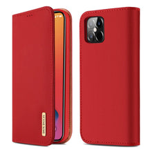 Заредете изображение във визуализатора на галерията – DUX DUCIS Wish Genuine Leather Bookcase type case for iPhone 12 Pro Max red - TopMag
