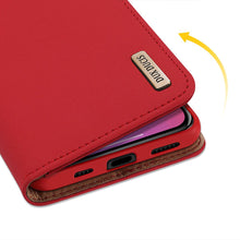 Заредете изображение във визуализатора на галерията – DUX DUCIS Wish Genuine Leather Bookcase type case for iPhone 12 Pro Max red - TopMag
