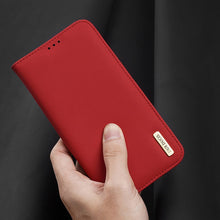 Заредете изображение във визуализатора на галерията – DUX DUCIS Wish Genuine Leather Bookcase type case for iPhone 12 Pro Max red - TopMag
