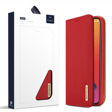 Заредете изображение във визуализатора на галерията – DUX DUCIS Wish Genuine Leather Bookcase type case for iPhone 12 Pro Max red - TopMag
