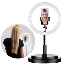 Заредете изображение във визуализатора на галерията – Ring lamp selfie LED flash tripod 52 - 170 cm black phone holder - TopMag
