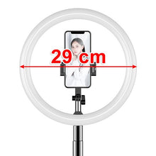 Заредете изображение във визуализатора на галерията – Ring lamp selfie LED flash tripod 52 - 170 cm black phone holder - TopMag
