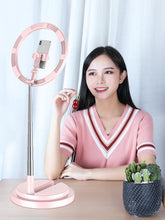 Заредете изображение във визуализатора на галерията – Ring lamp selfie LED flash tripod 52 - 170 cm black phone holder - TopMag
