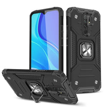 Заредете изображение във визуализатора на галерията – Wozinsky Ring Armor Rugged Hybrid Case Cover + Magnetic Holder Xiaomi Redmi 10X 4G / Xiaomi Redmi Note 9 black
