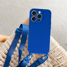 Заредете изображение във визуализатора на галерията – Strap Silicone Case for Iphone 15 design 2 blue
